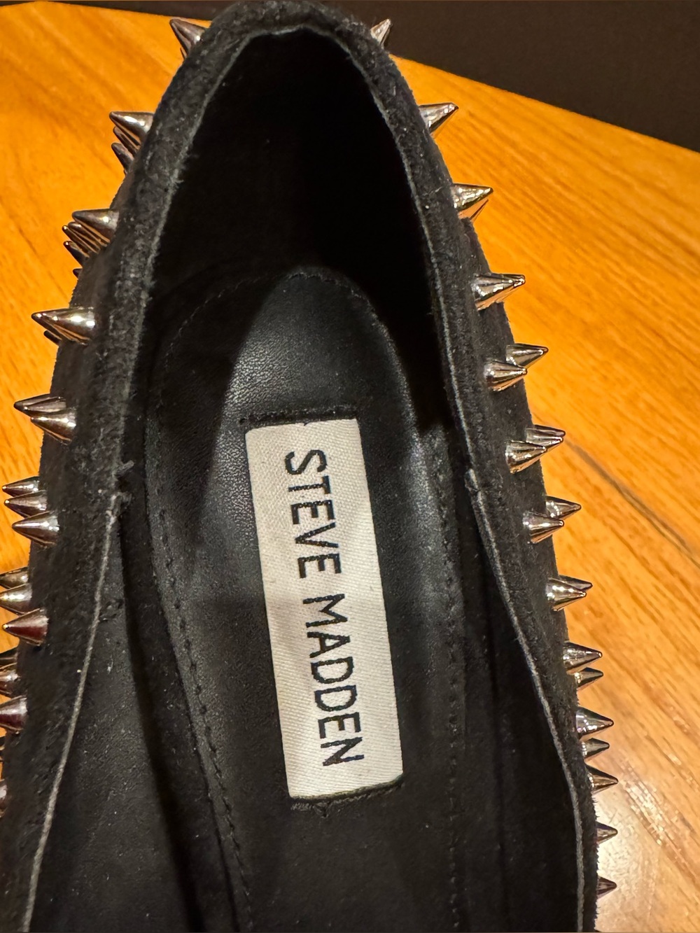 Steve Madden Vala Black Silver Stud Spike Pointed-Toe Stilettos 4” heel: size 7 - Picture 12 of 12